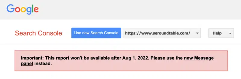 Google to sunset old Search Console message panel