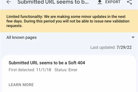 Google Search Console Validate Fix For Coverage Report Not Working Right Now