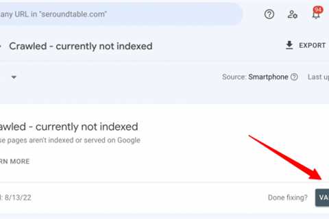 Google Search Console Validate Fix Now Back