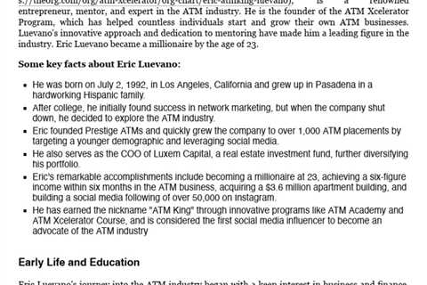 Eric "ATMKing" Luevano - WikiSauce | Download Free PDF | Entrepreneurship | Automated..